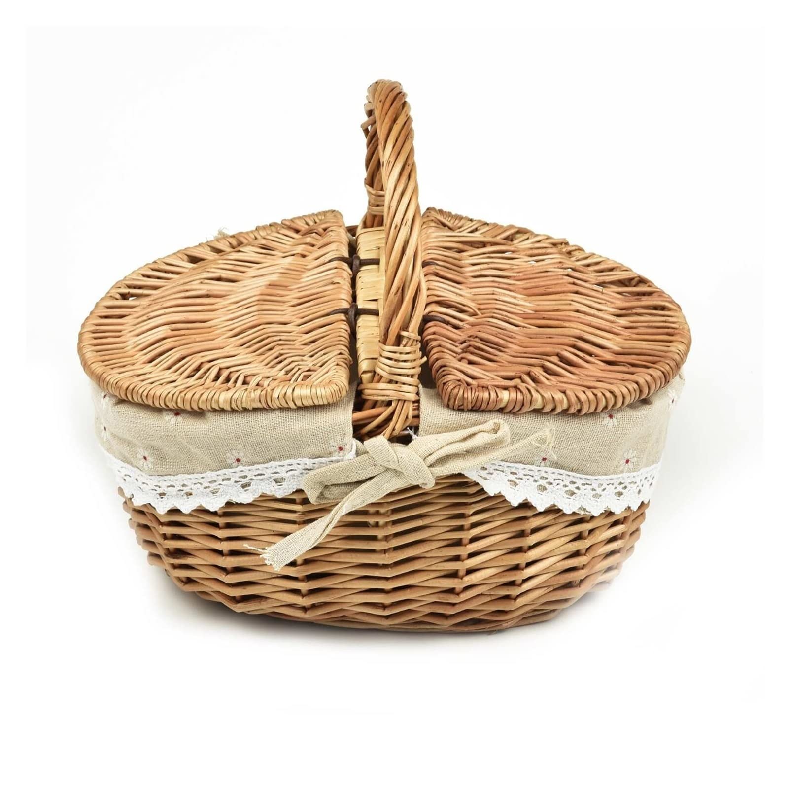 ZZSRJ 1 Pieza Mano Tejida Cesta de Almacenamiento Hecho a Mano Picnic Cesta escombros Organizador Ropa contenedor (Color : Brown)