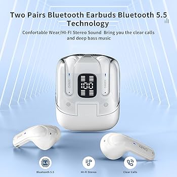 Amazon.com: Two Pairs Wireless Earbuds,Bluetooth 5.5 Headphones