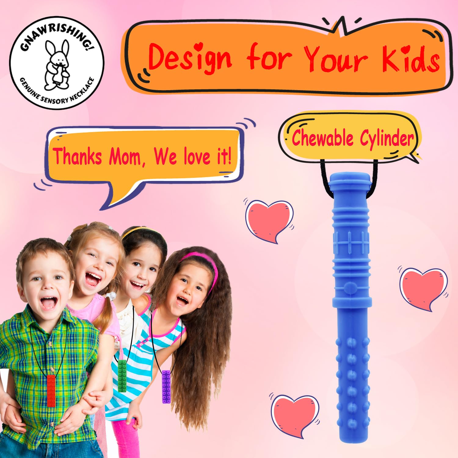 Chew Necklaces for Sensory Kids 8Pcs Silicone Chewy Necklace for Children with Autism ADHD, SPD, Chewing - Image 4