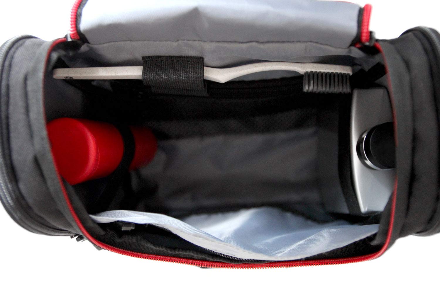 WENGER Beauty case da viaggio da appendere per uomo e donna, grande beauty case da 7 litri, borsa cosmetica con gancio, borsa cosmetica nera con fodera interna grigia
