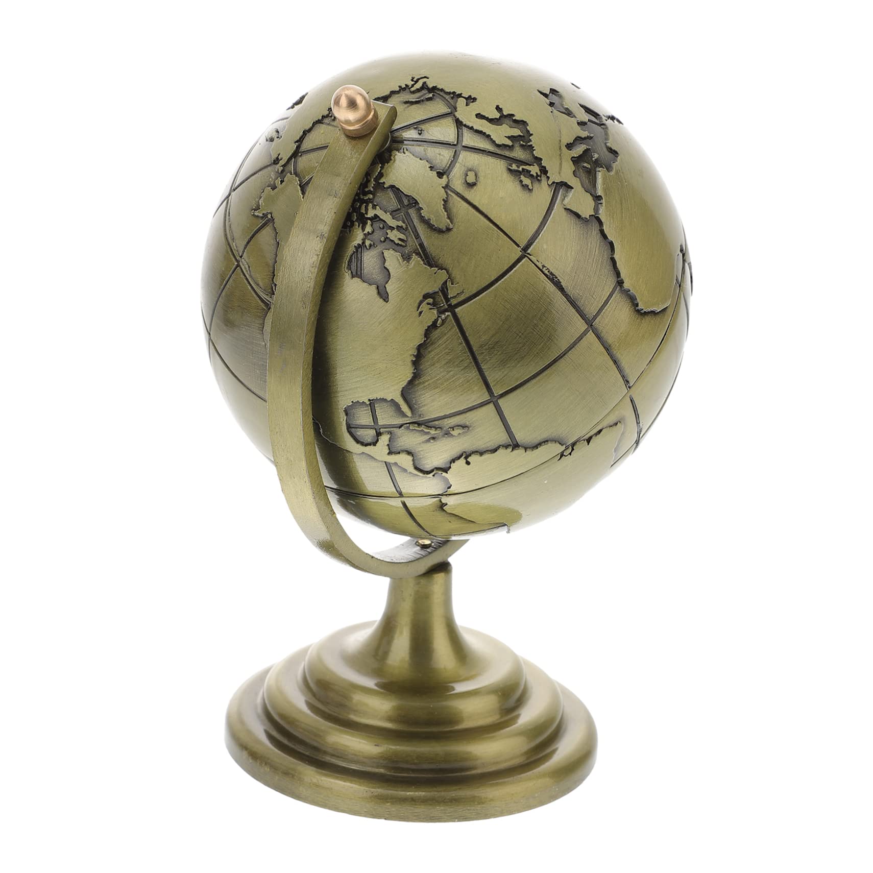 HONMEET Practical Desktop Globe Decor 1pc Iron Craft Small Globe Stylish Retro Decor for Space