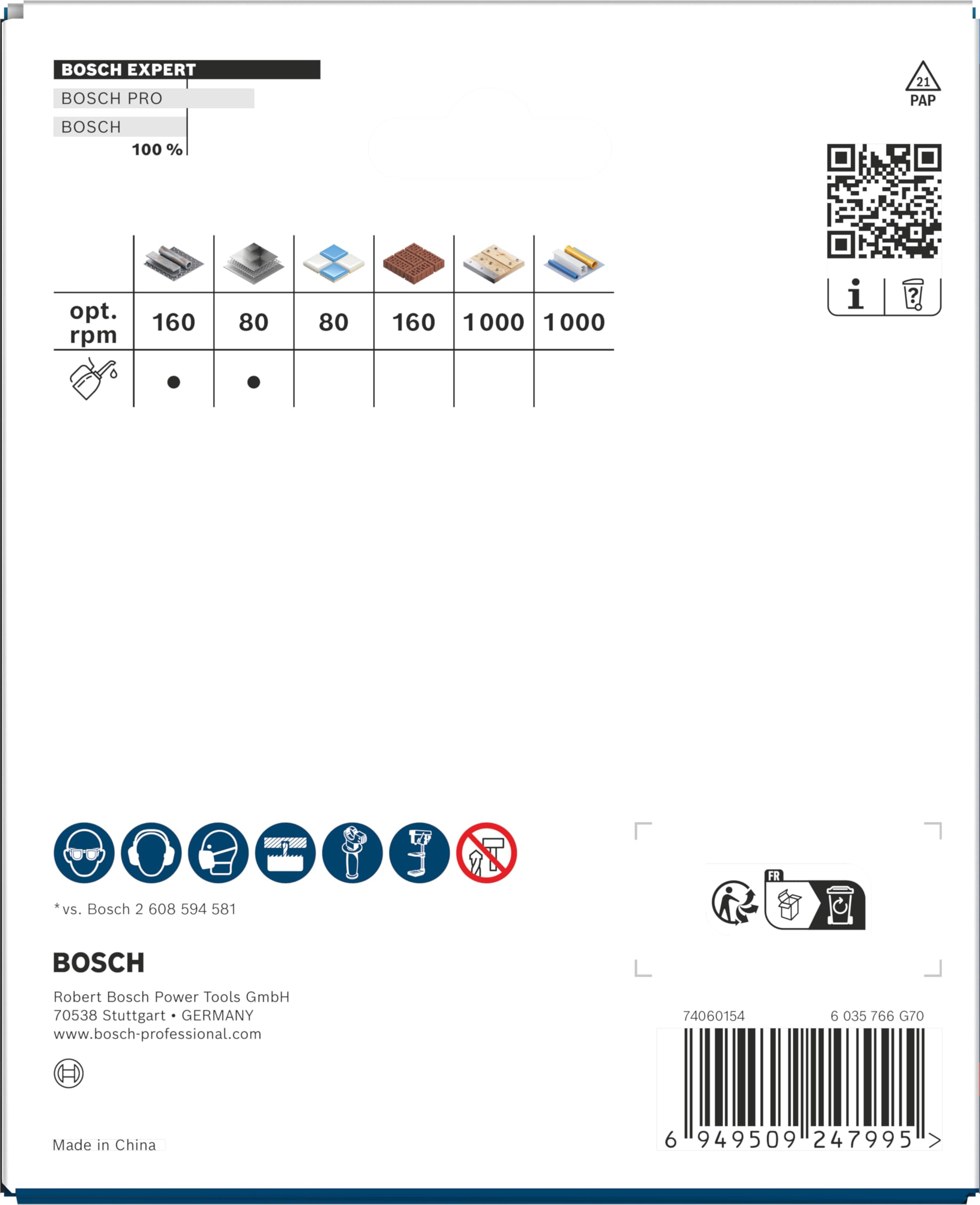 Bosch 1x Piła otwornica EXPERT Multi Material Power Change Plus (do Drewno z metalem, Cegła, Ø 105 mm, Professional Akcesoria Wiertarki)