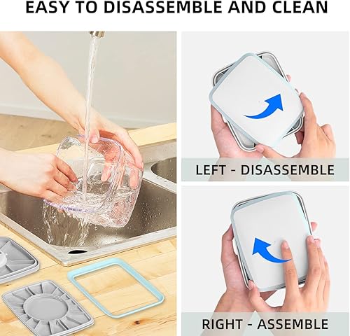 Miniatura 5 de Juego de 8 recipientes herméticos de almacenamiento de alimentos con tapas, recipientes apilables para organización de despensa de cocina, ideal