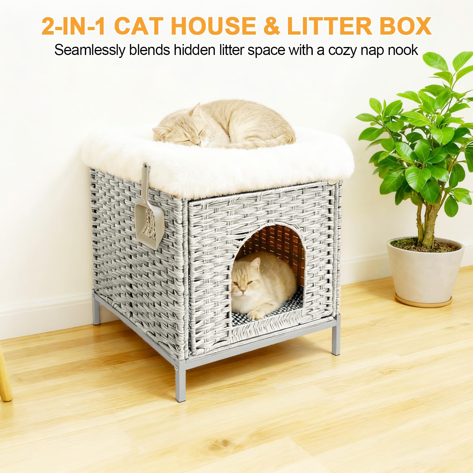 Homegroove Katzenschrank für Katzentoilette, Grau