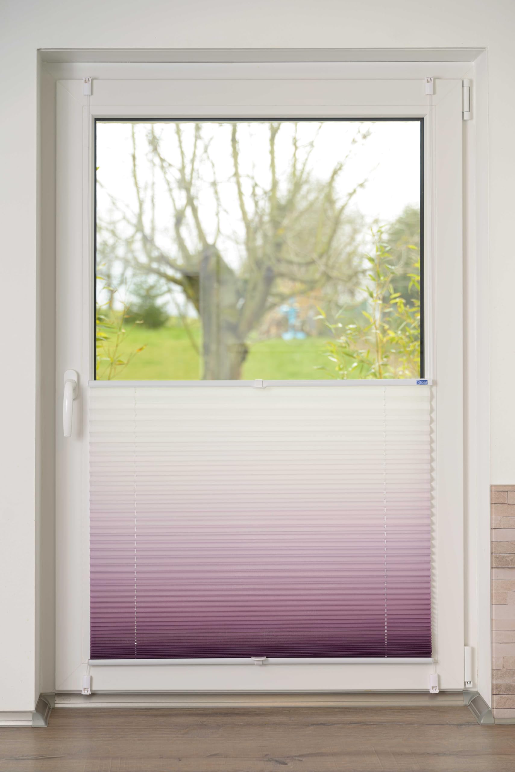 Khome K-Home® Klemmfix-Plissee Farbverlauf Bordeaux B120 x H130 cm – Bild 4