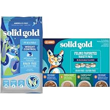 Solid Gold Fit as a Fiddle Weight Management Cat Food - Low Calorie Dry Cat Food Recipe with Alaskan Pollock - 12lb - Wet Cat Food Variety Pack - Wet Cat Food Pate & Shreds in Gravy Recipes - 12 Pack