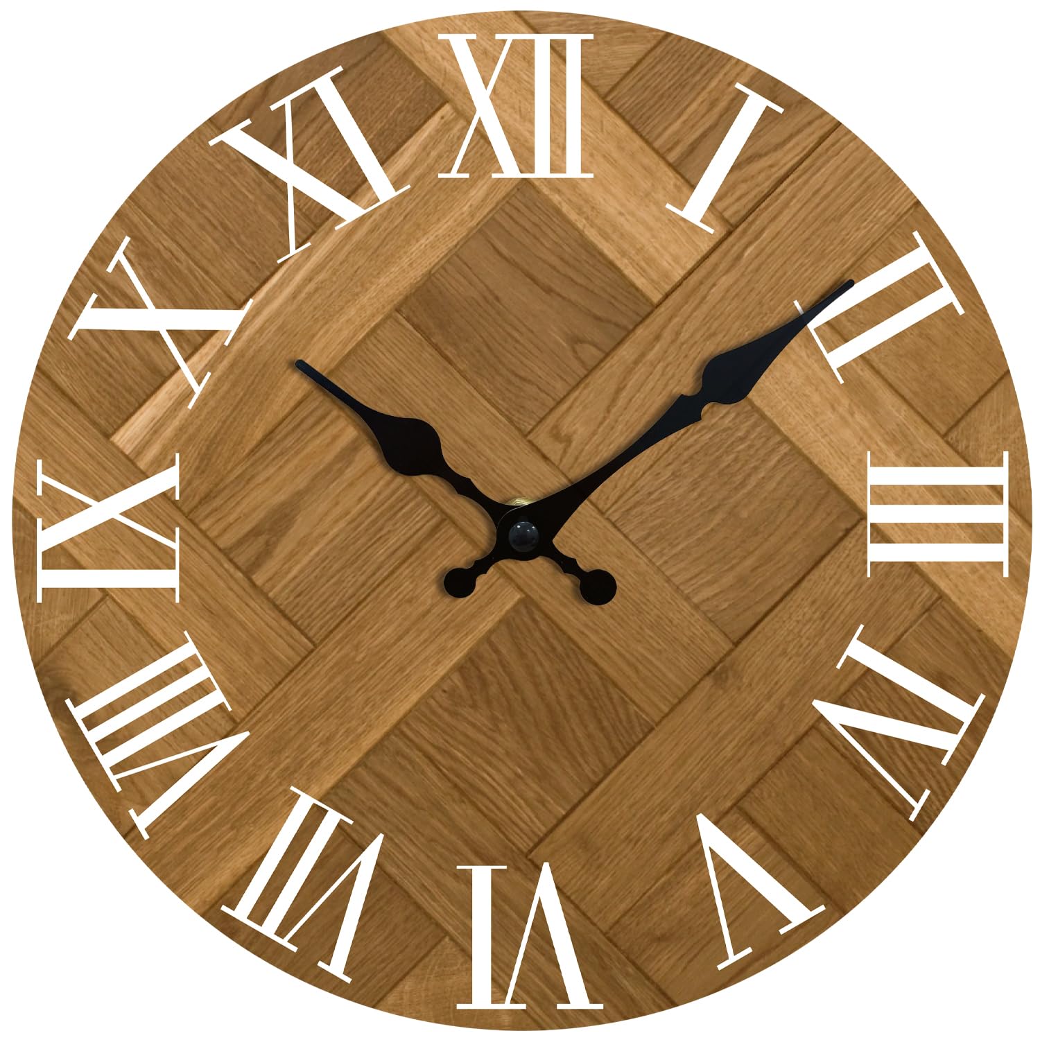 Mabpedo Roman Numerals Wall Clock Battery Operated Silent Non-Ticking Round Classic Vintage Retro Wall Clock Decorative for Living Room Kitchen Home Office 10 Inch (Brown, White)