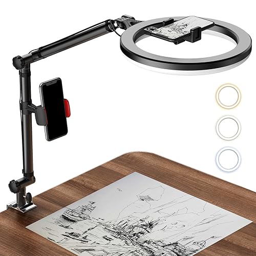 LUOLED Ring Light with Stand and Phone Holder