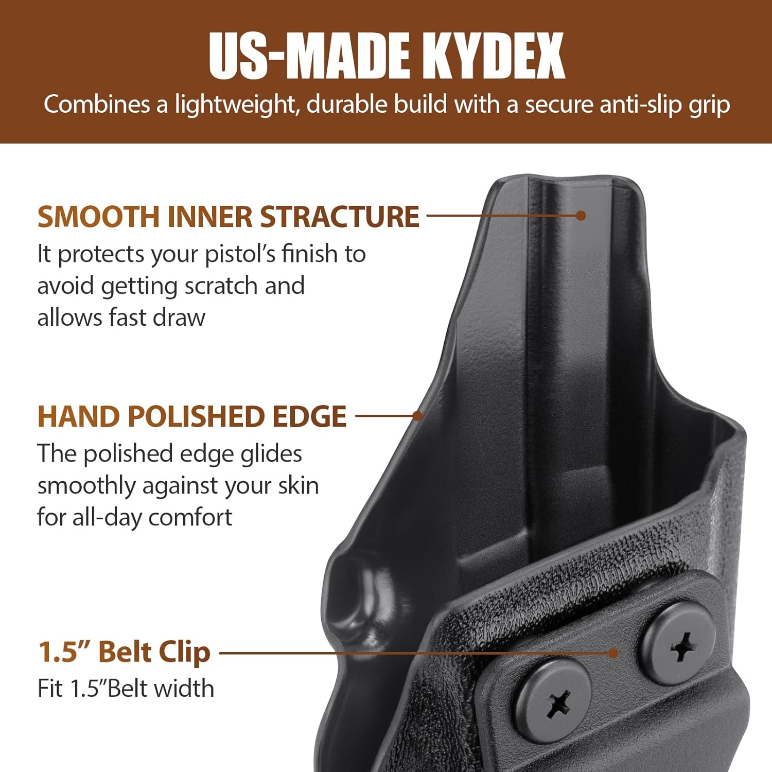 WARRIORLAND IWB Kydex Holster, Select Fit for S&W Bodyguard 2.0 /M&P Bodyguard 380 or 380 with Integrated Crimson Trace Red Laser - Inside Waistband Concealed Carry Holster, Adjustable Cant& Retention