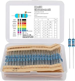 抵抗 セット 抵抗器 金属皮膜抵抗器 抵抗器キット 電子構造 基本部品 1R-1M 抵抗器 定格電力 1/4W 30種類 各20個入り【600pcs】 高精度 DIY 電子工作 電子実験 基本部品 キット (収納ケース)