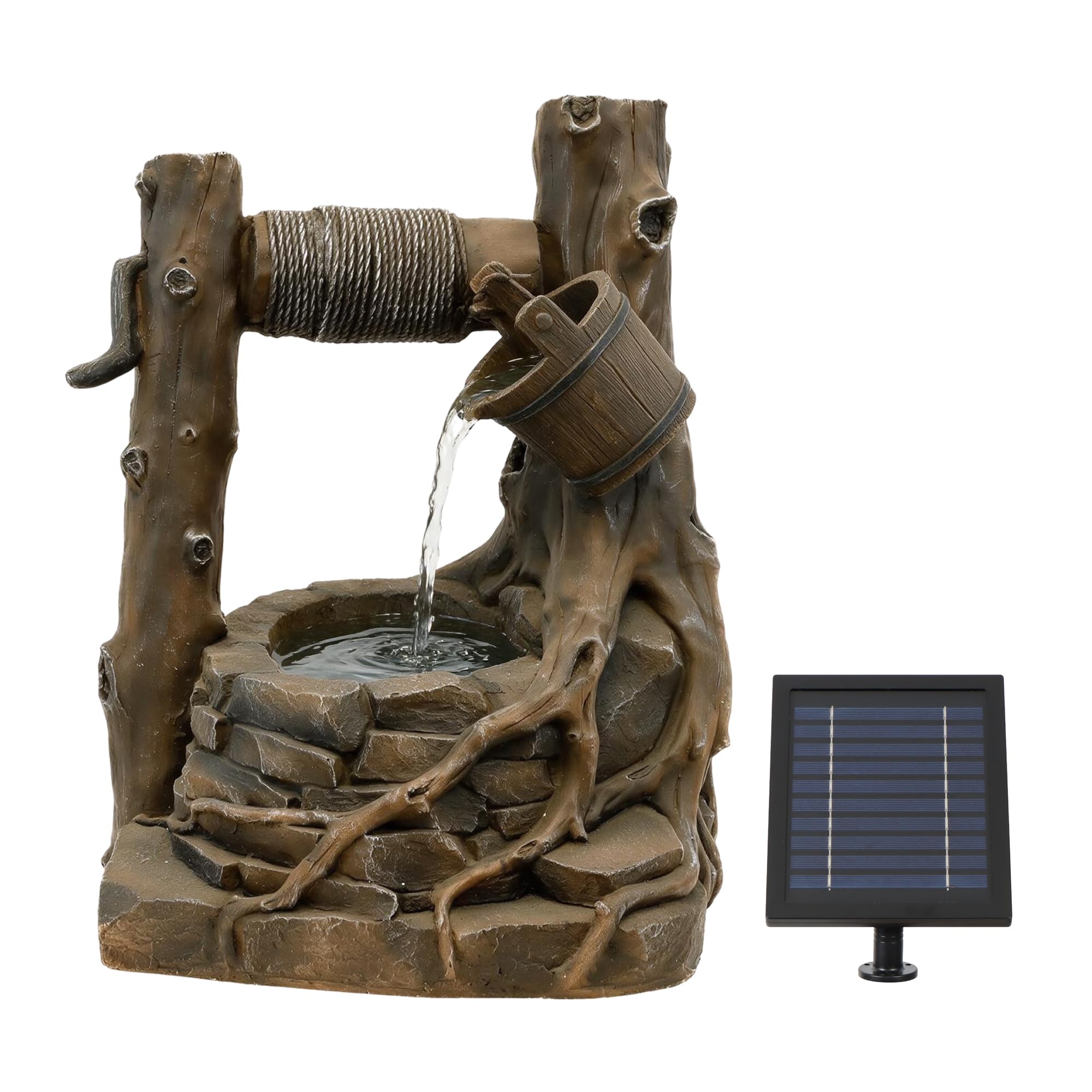 Gardenwize - Brick Well Solar Water Feature Garden with Battery Back-up