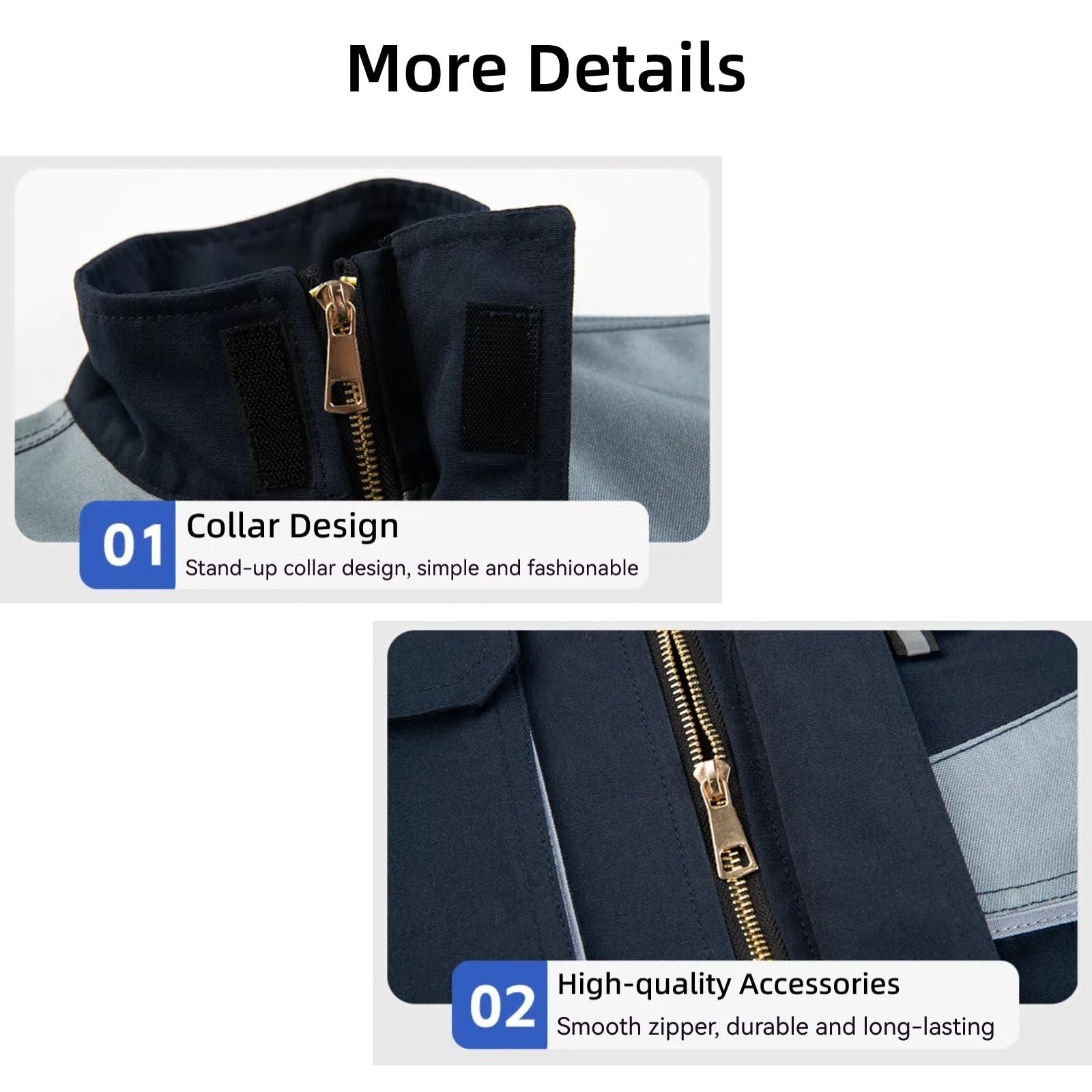 Maizoon Traje de Trabajo Multifuncional para Hombre Conjunto de Chaqueta de Manga Larga y Pantalón Con Cremallera y Múltiples Bolsillos para Mecánico Taller