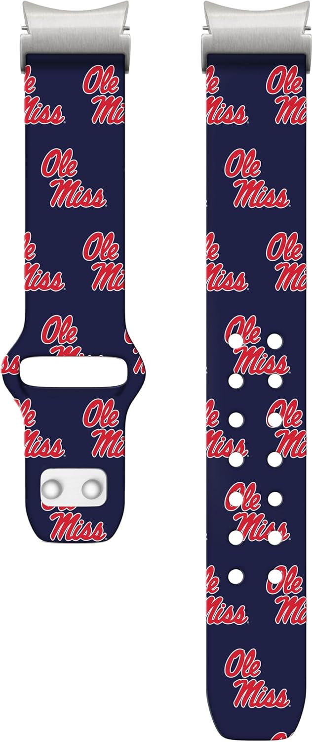 Affinity Bands Mississippi Ole Miss Rebels HD Fitted Watch Band Compatible with Samsung Galaxy Watch 4-7 (Long Repeating)