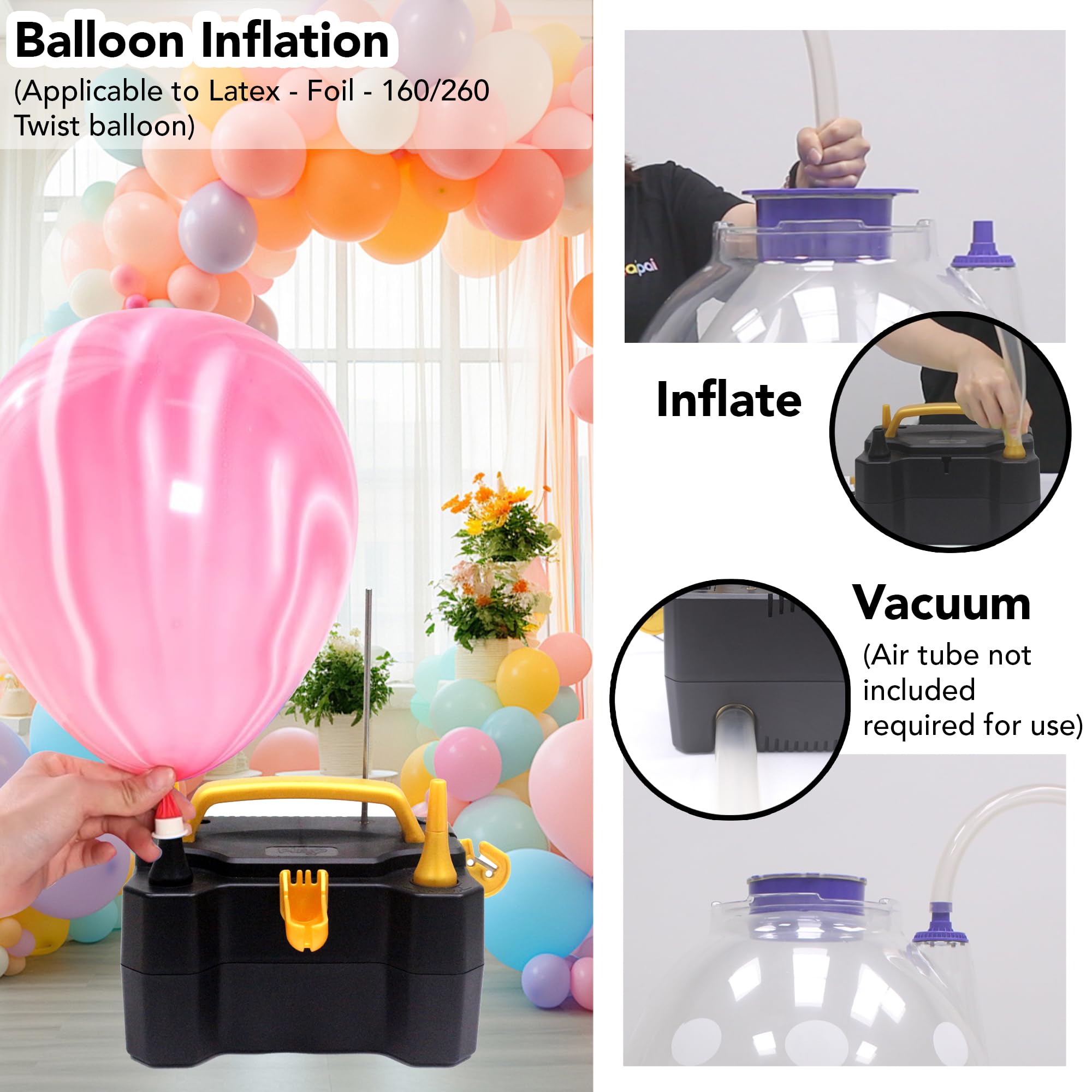 Amazon.com : PULO CP Mfg 3-in-1 Balloon Inflation & Vacuum Pump