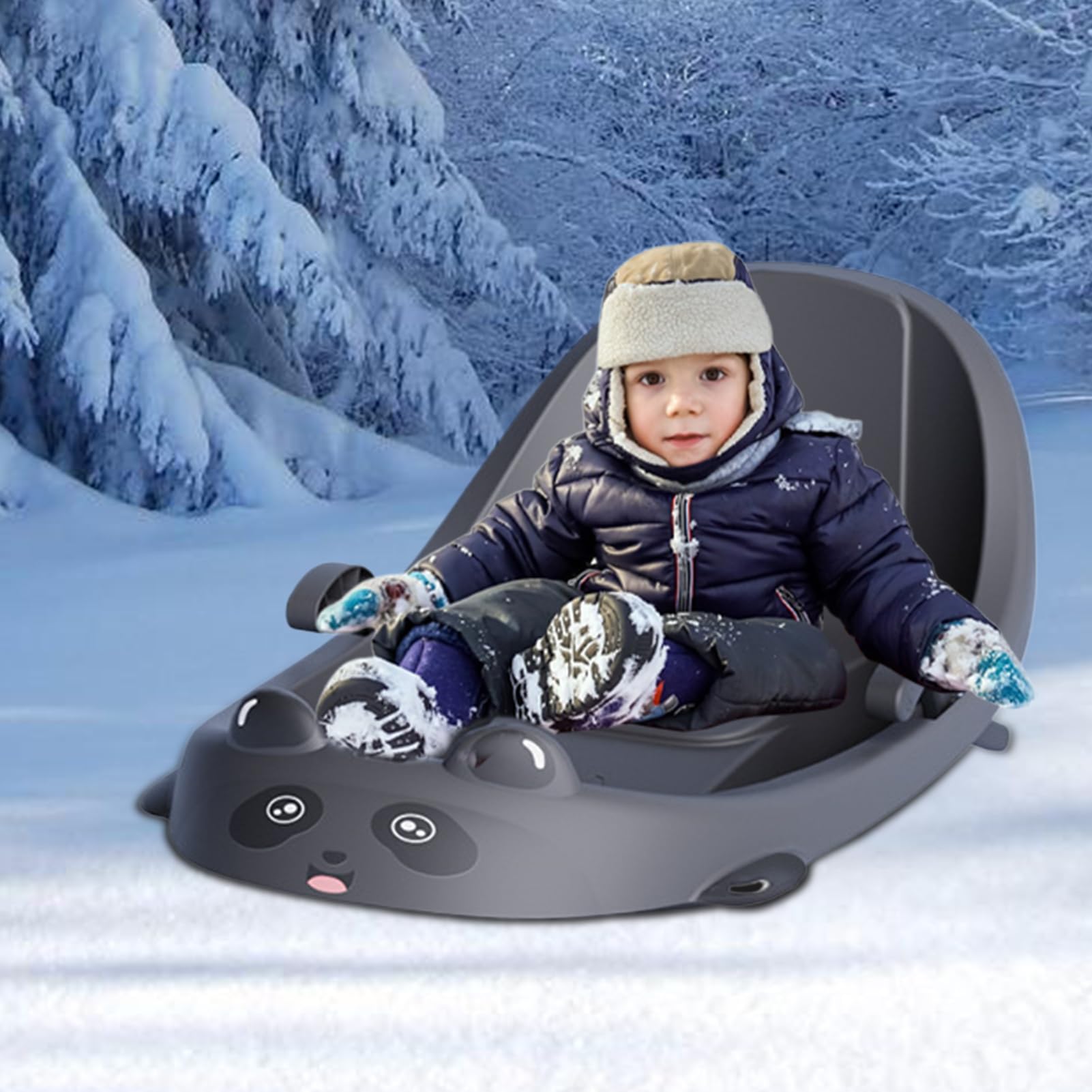 Luge de Neige pour Ergonomique et Familial | Luge Équipée d'un Frein Intégré pour les Petits Pour et Garçons par Temps Froid sur Collines Enneigées au Parc Jardin et