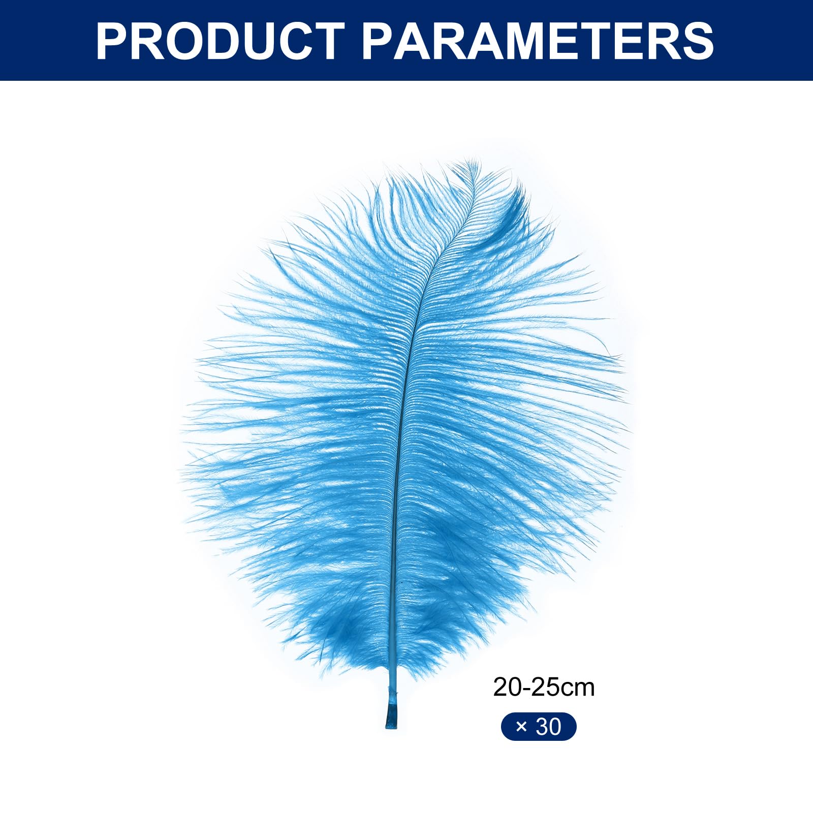 PATIKIL 30 Pz Piume Struzzo Naturali Ingrosso 8-10 Pollici/ 20-25 cm Grandi Piume Struzzo per Artigianato Decorazione Casa Matrimonio Festa Decorazione Vaso (Azzurro Chiaro)