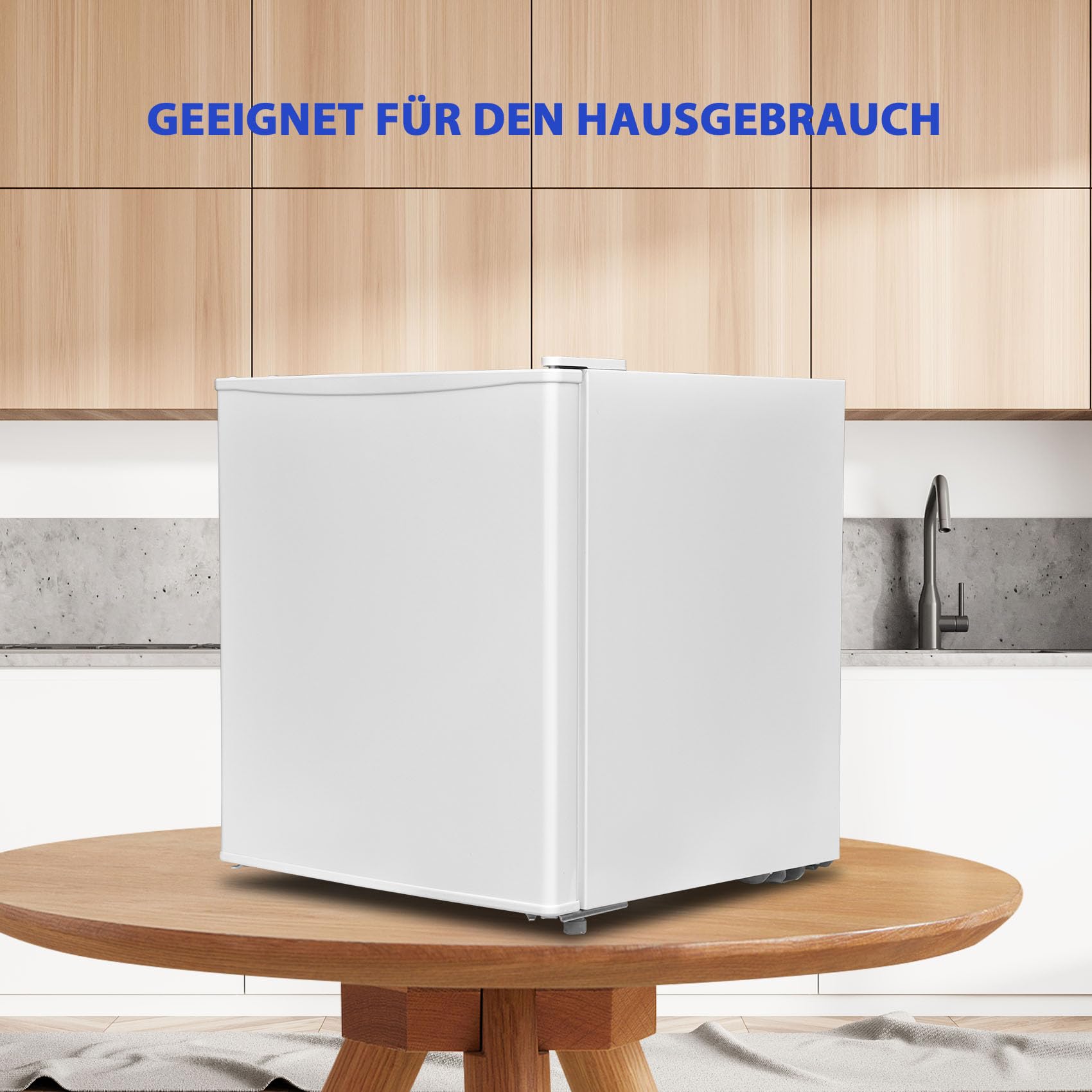 46L Kühlschrank, Mini Kühlschrank, Leise Kühlschrank Klein ohne gefrierfach 220-240V, Minikühlschrank mit Umkehrbare Tür, Minibar für Zimmer, Hotel,Büro,Küche,Wohnungen,39dB,Weiß
