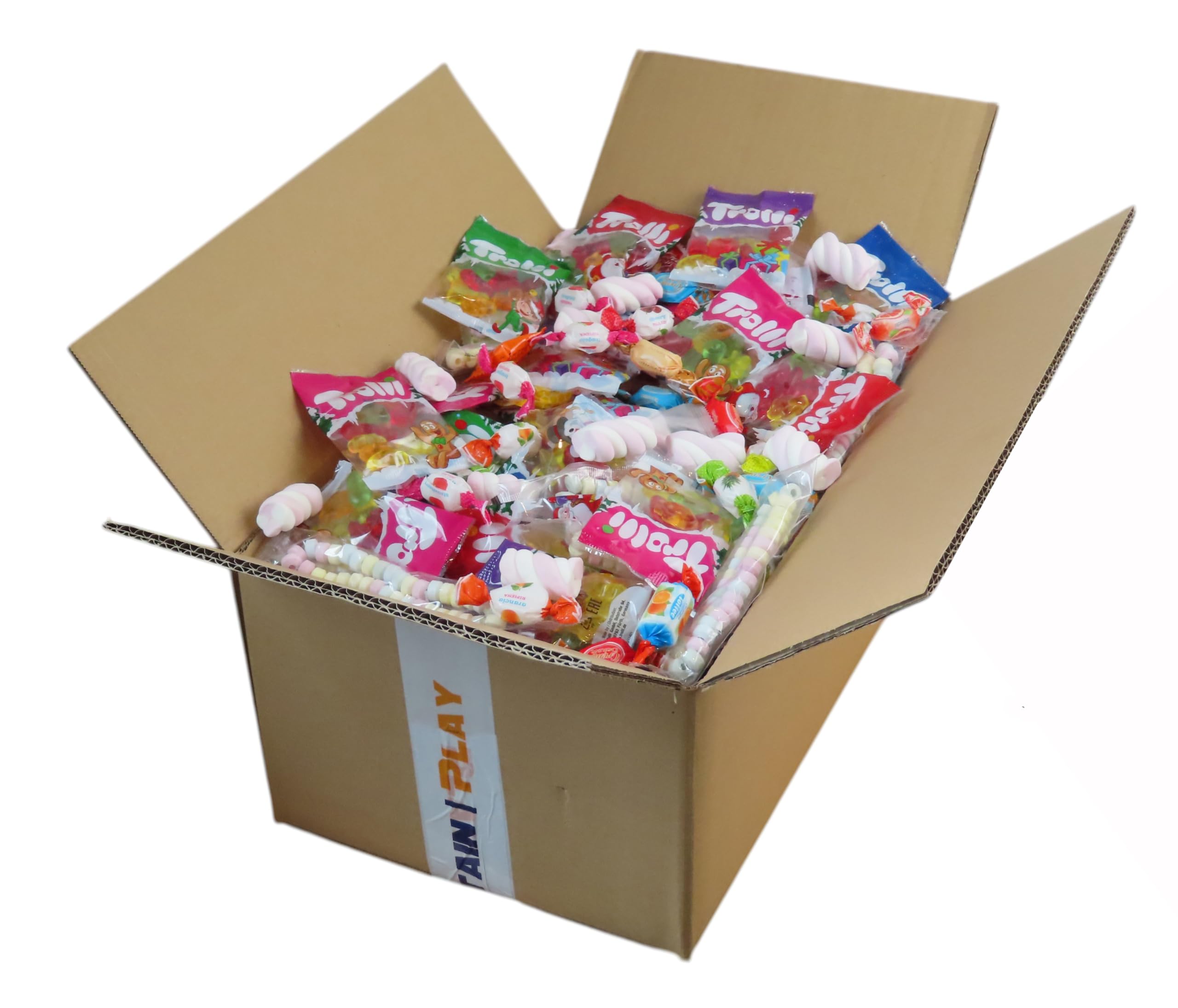CAPTAIN PLAY Mix Golosinas a Granel – 4 kg, 300 piezas individualmente envueltas, Surtido Halloween, Navidad & Pascua – Grandes Cantidades