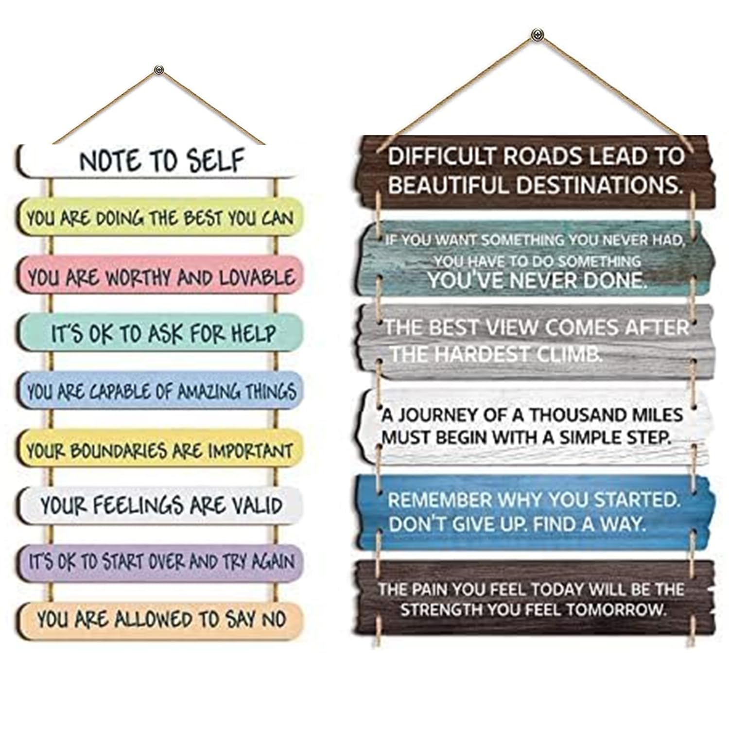 Shri Kanth Art Note To Self and Difficult Road Lead To Quote MDF Wooden Decorative Wall Hanging Best For Home Decor | Gym | Office | Cafe Pack of 2 (B0C6TD9K97) Amazon Price History, Amazon Price Tracker