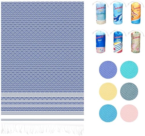 Toalla de playa turca grande con bolsillo oculto con cremallera, toalla turca a prueba de arena, toalla de viaje ligera, regalo de playa 100%