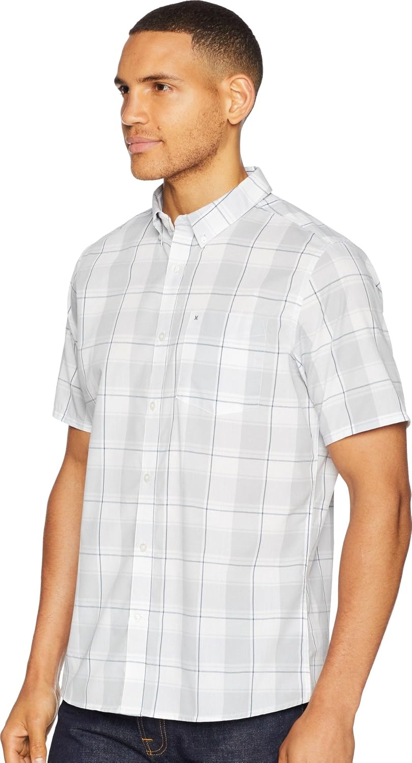 Hurley Men's Dri-fit Plaid Short Sleeve Button Up