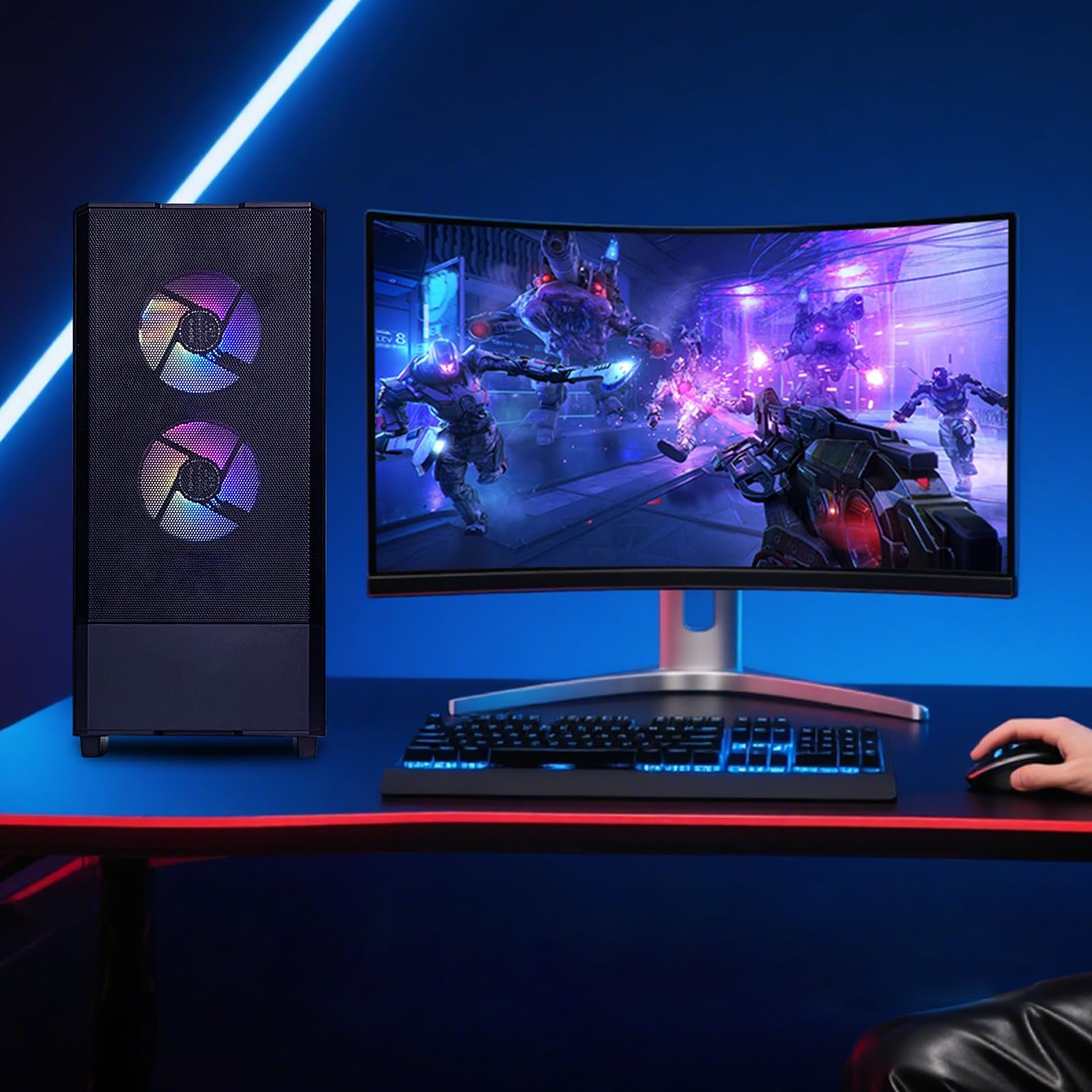 Amazon.com: ZYNEEX Gaming Desktop PC AMD R5 9600X 3.7GHz, GeForce
