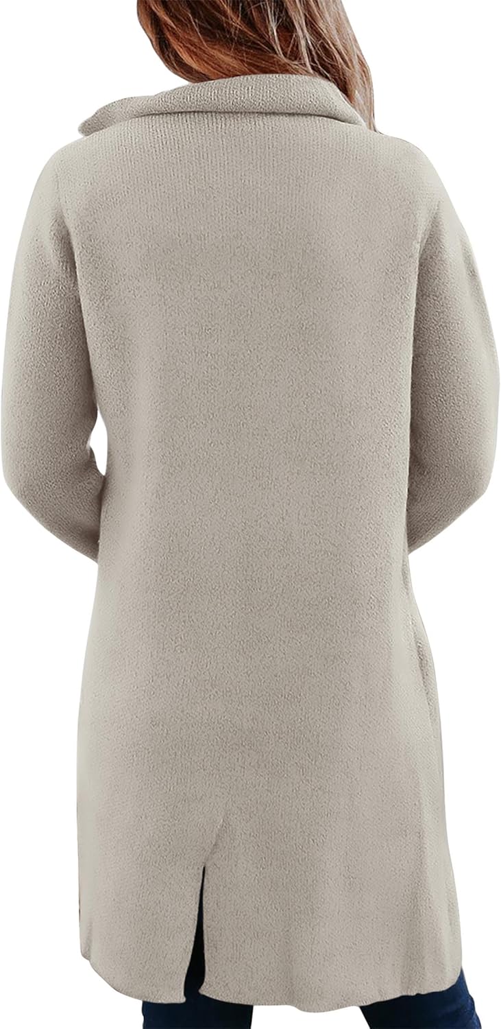 KIRUNDO Cardigan Sweaters for Women 2026 Fall Open Front Knit Sweater Jackets Business Casual Long Coatigan Winter Clothing