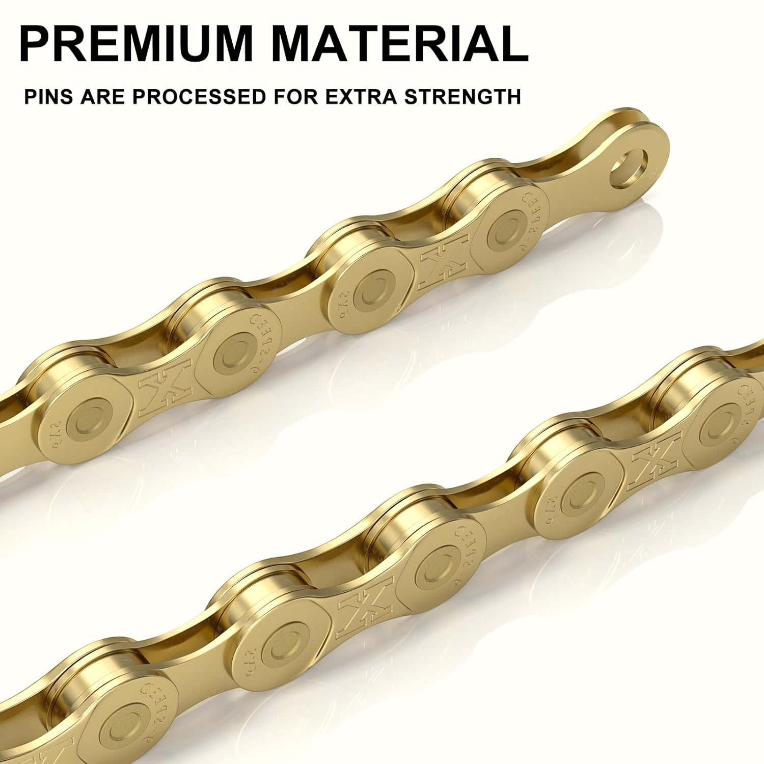 6/7/8/9/10/11/12speed Bike Chain -Bicycle Chain Compatible with Shimano, SRAM, Campagnolo and All Major Systems for Road Mountain Gravel Bike,Missing Link Included (Gold, 9 Speed)