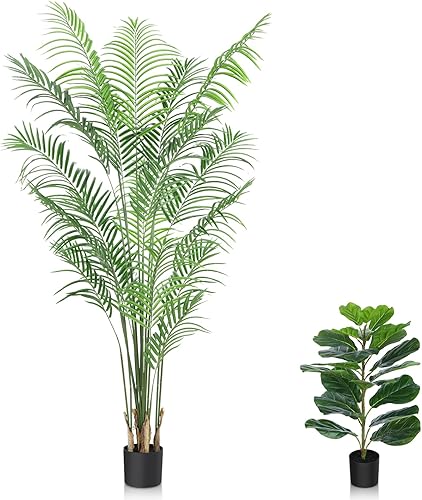 Miniatura 1 de Crosofmi - Árbol de higuera artificial de 30.0in, 1 paquete de 4.9ft, 2 unidades para casa, oficina, jardín, decoración moderna, regalo de