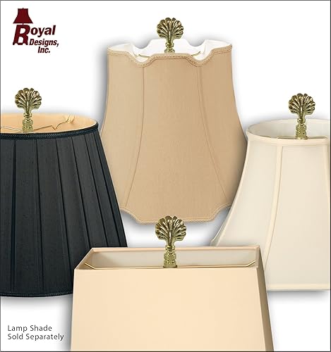 Miniatura 4 de Royal Designs Seashell - Juego de 2 remates de lámpara de 2.25 pulgadas para pantalla de lámpara, latón pulido