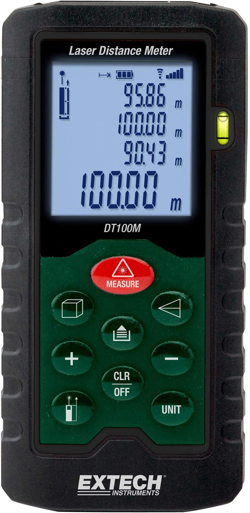 Laser Distance Meter, 100M, Case, Measuring Range Max 100m, Product Range Extech Instruments - DT Series, SVHC No SVHC (15-Jan-2018), Tape Measure Type Laser, Laser Tape Measures