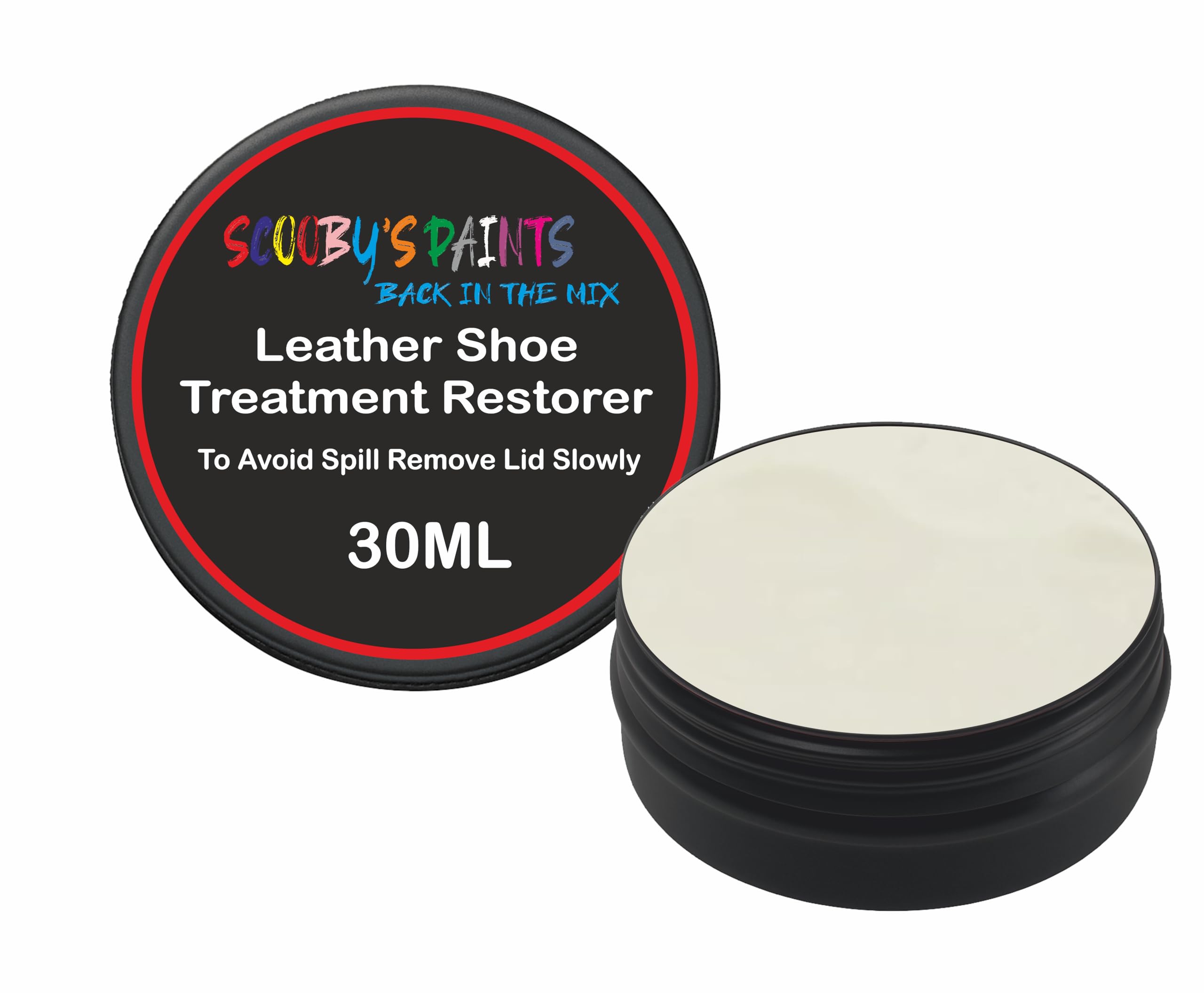 Scooby Paints Leather Shoe Colour Restorer Recolouring Balm Repair Treatment for Faded & Worn Absorbent Leather Furniture, Sofas, Chairs (OYSTER)