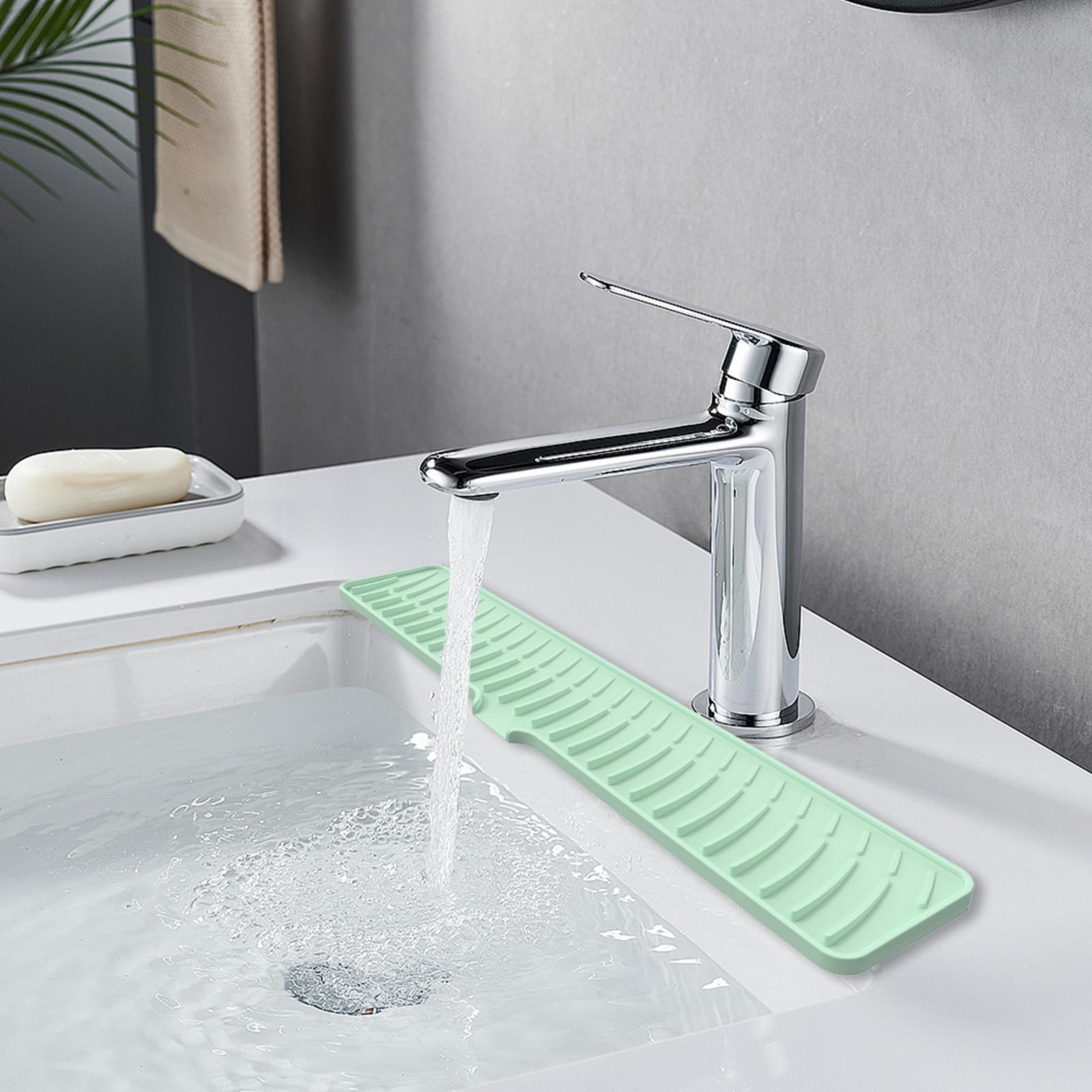 Esterilla de silicona multifunción para grifo, alfombrilla de drenaje antideslizante, grifo de cocina, accesorios para fregadero de cocina, accesorio grande para fregadero
