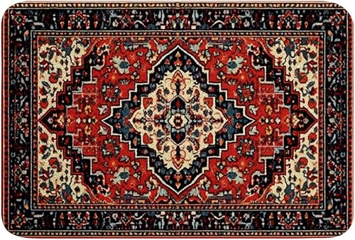 Miniatura 1 de Alfombras de baño Art Deco, alfombra de baño oriental para niñas y mujeres, alfombra de baño antideslizante con medallón vintage, de 16 x 24