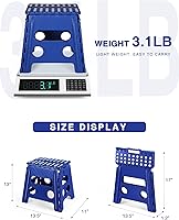 Vista 23 de Dyforce Taburete plegable de 13 pulgadas, taburetes resistentes para adultos y niños, taburetes de pie compactos, taburete plegable ligero