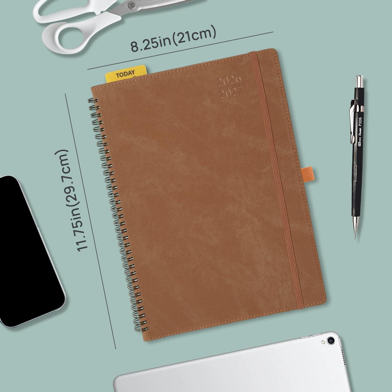 POPRUN Agenda settimanale accademica 2026-2027, di grandi dimensioni, 21 x 29,8 cm, da luglio 2026 a giugno 2027, calendario rilegato a spirale con layout verticale, fessure orarie, copertina morbida