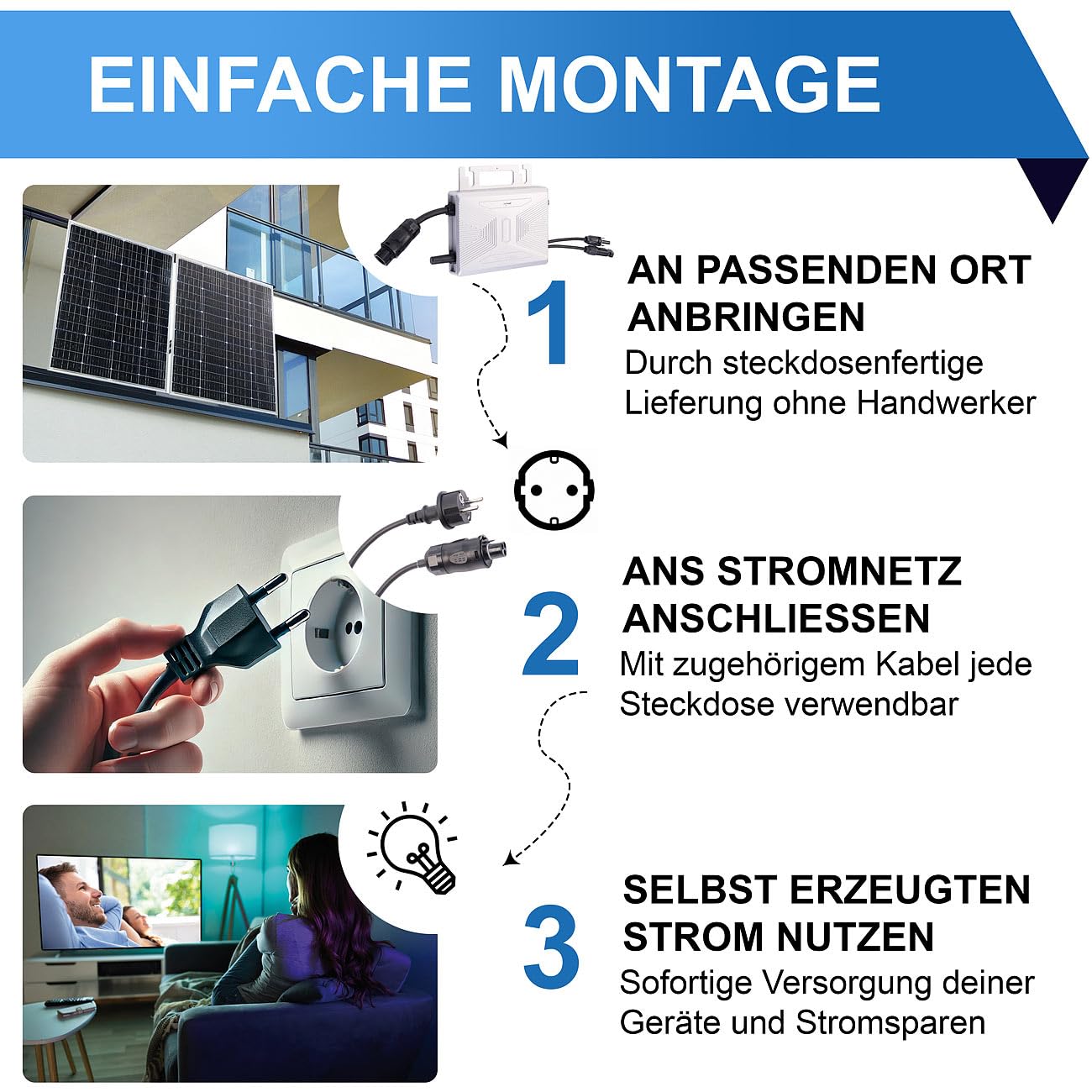 revolt Microinverter: WLAN-Mikroinverter für Solarmodule, 400 W, App, geprüft (VDE-Normen) (Solar-Wechselrichter WLAN, Micro-Wechselrichter mit, Tracker)