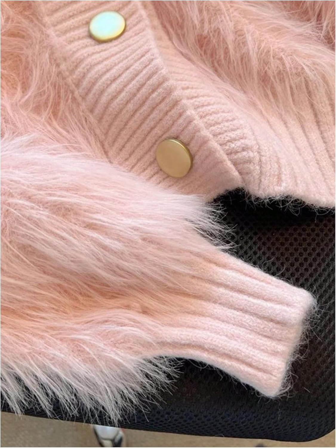 WDIRARA Women's Fuzzy Cardigan Sweaters Long Sleeve Button Down Warm Knit Outerwear - Image 5