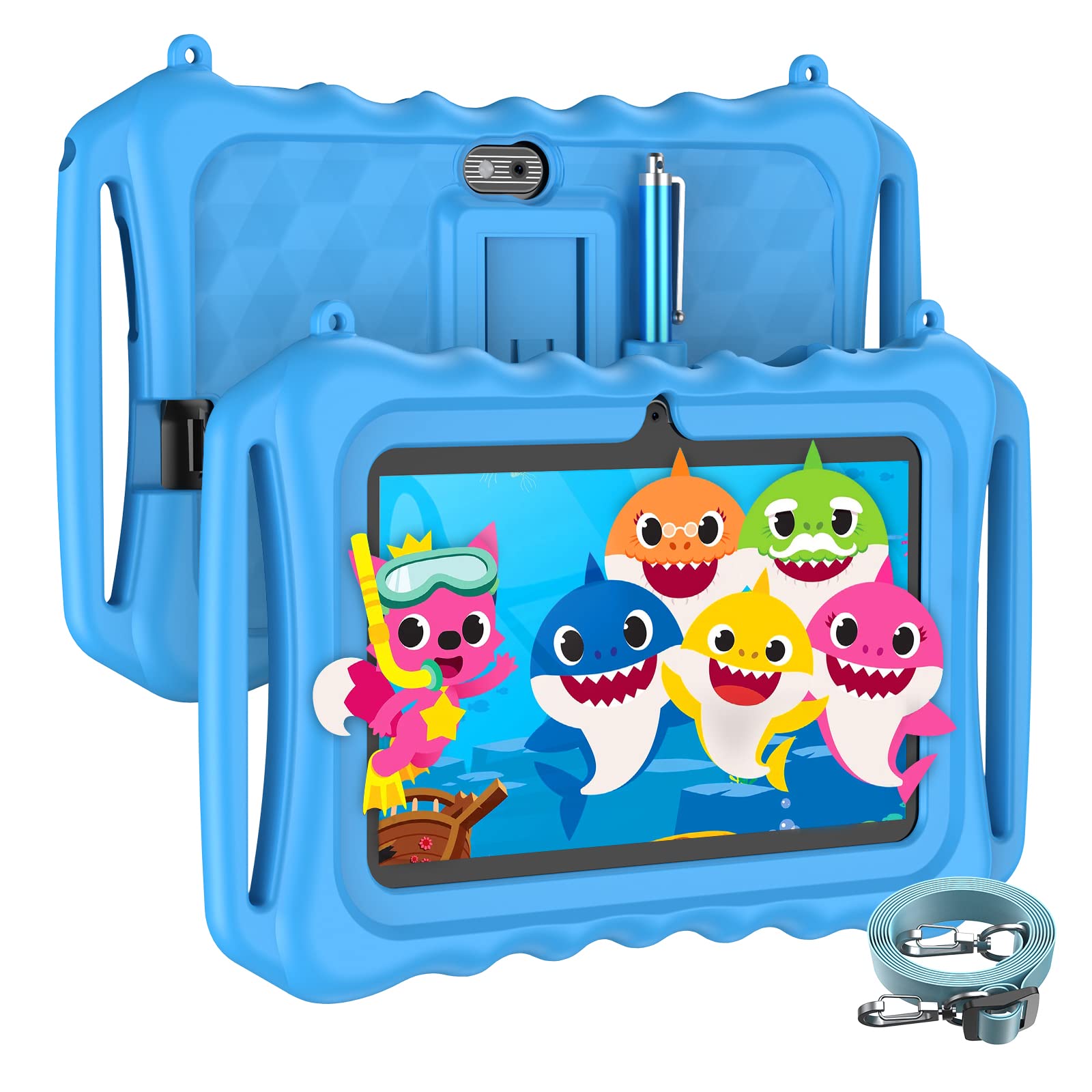 XgodyKids Tablet, 7 inch Android 12, Children Tablet with Parental Control, 3GB RAM+32GB ROM, WiFi, Dual Camera, Bluetooth, Educational Tablet for Toddlers, IPS Screen with Kid Proof Case(Ocean Blue)