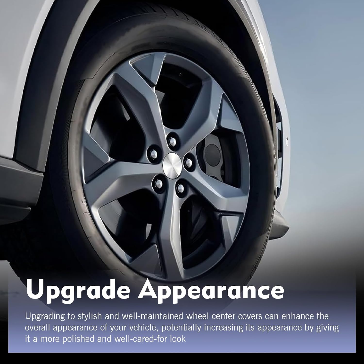 4PCS Car Wheel Center Caps, 2.36" OD 2.2" ID Wheel Center Hub Cap Cover, Scratch-resistant Waterproof Rim Exterior Decorative Accessories, for Most Cars, Trucks, SUVs (Silver)