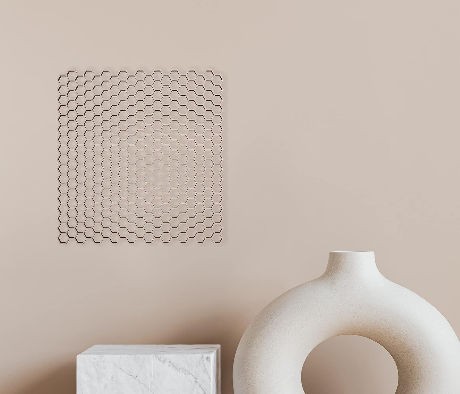 Wooden Lattice Panel with a Honeycomb Pattern, Decorative Wall Panels for Interior Wall Decor, Hanging, Room Divider - Privacy Lattice - Panels for Outside, MDF Wall Panels, Wood Fence Panel 24 Inches