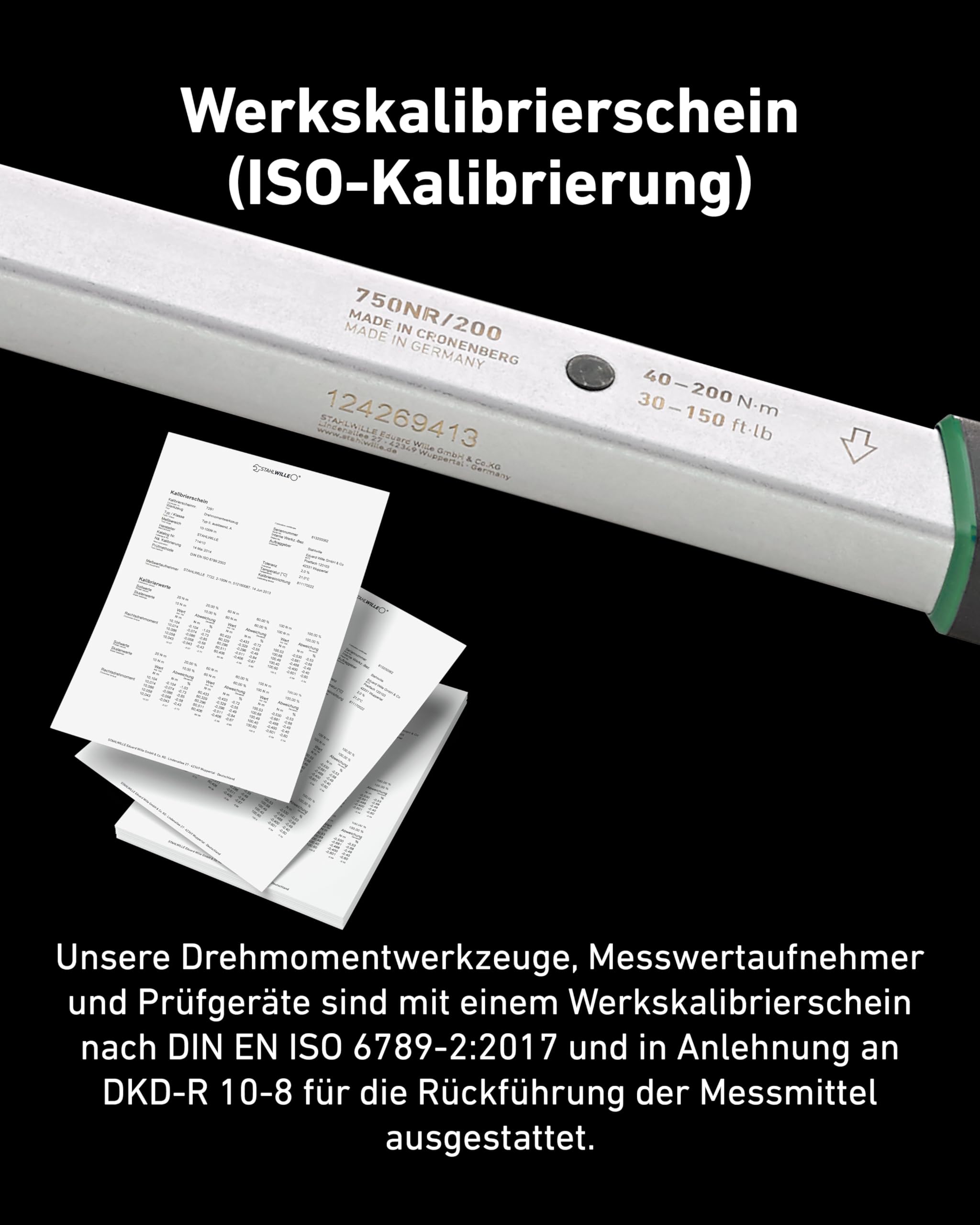 STAHLWILLE 750NR/200 | klucz dynamometryczny 40-200 N· m z grzechotką przełączającą 1/2 cala | z certyfikatem | Made in Germany