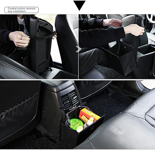 Miniatura 7 de Pack-1 Bolsa de basura colgante para automóvil, organizador de bolsa de basura impermeable de alta calidad, 8.7 x 8.7 x 5.7 in (negro)