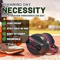 Vista 5 de 1 gallon water jug, 128 oz Large Insulated Stainless Steel Sports Water Jug, Large Triple Wall Vacuum Insulation Water Bottle-Keeps Cold up to 48