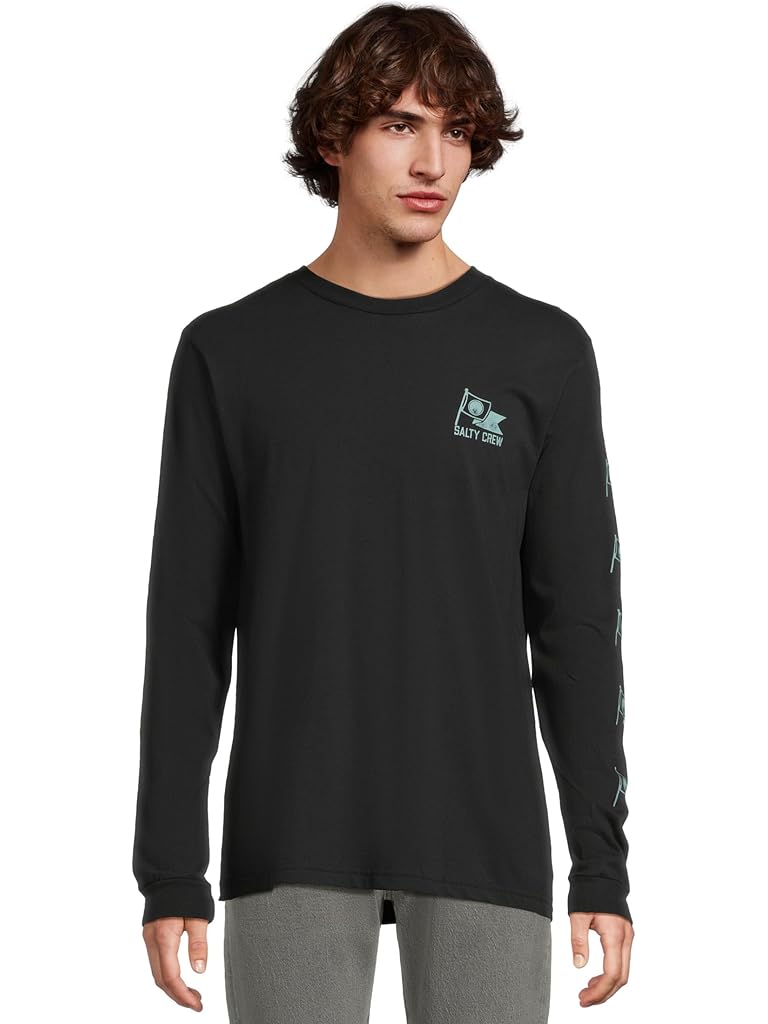 Black Salty Crew Flag Day Long Sleeve Tee