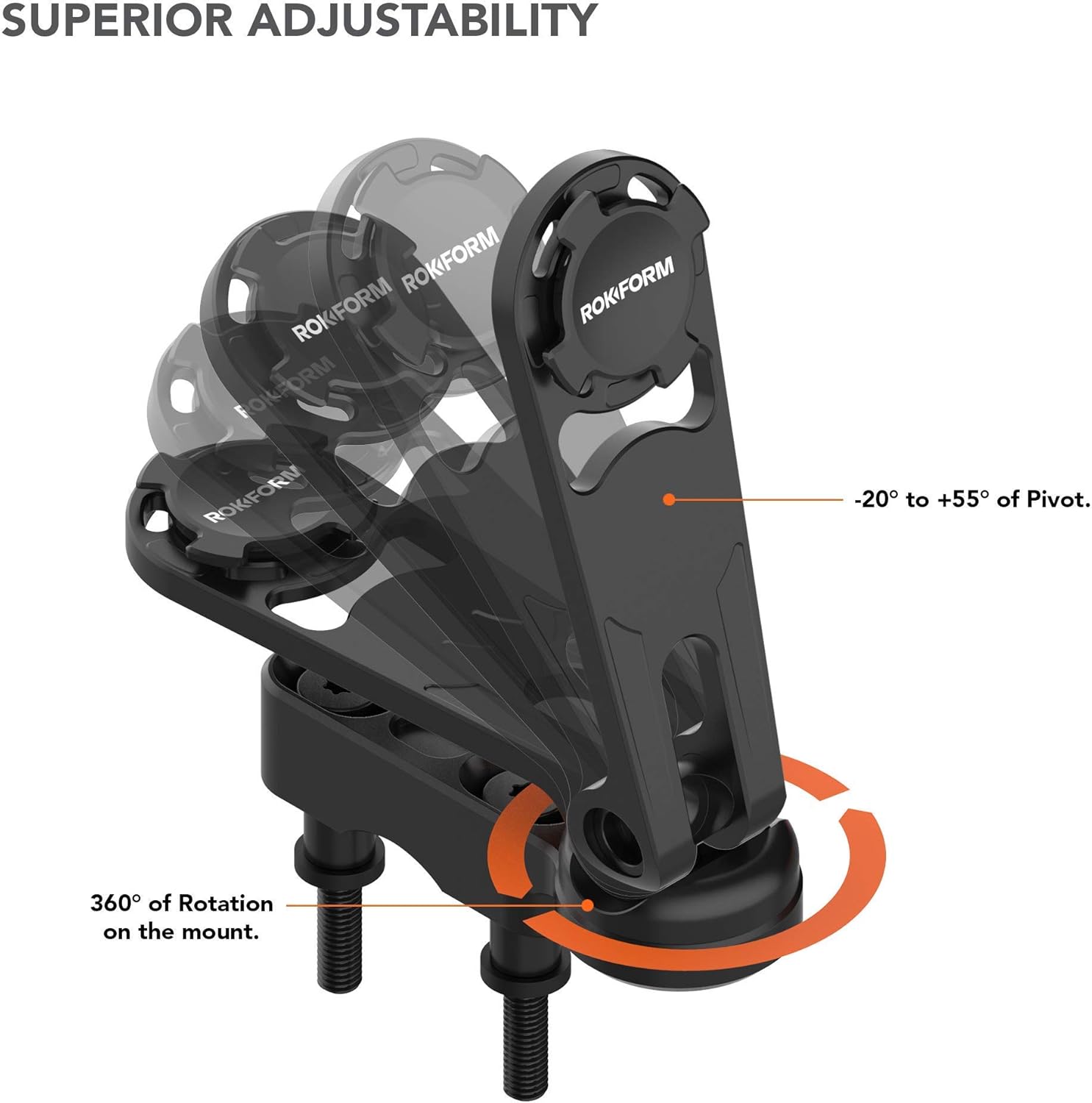 Rokform - iPhone 12, iPhone 12 Pro Crystal Case + Motorcycle Perch Phone Mount