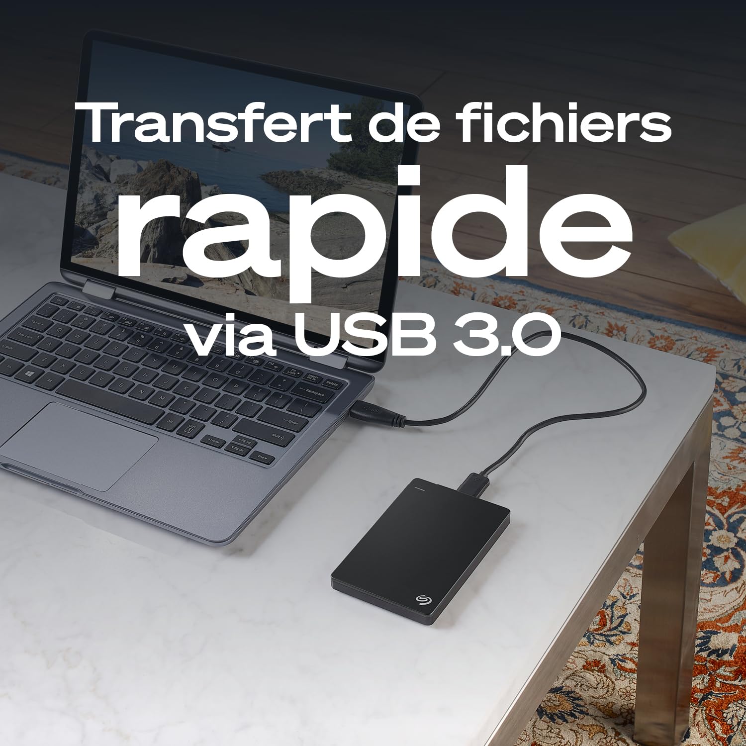 Seagate 2ToDisque Dur Portable | USB 3.0 (STGX2000400) | Stockage HDD quotidien. Sauvegarde plug-and-play. Windows & macOS. Essai Adobe CC. Garantie 2 ans + Rescue