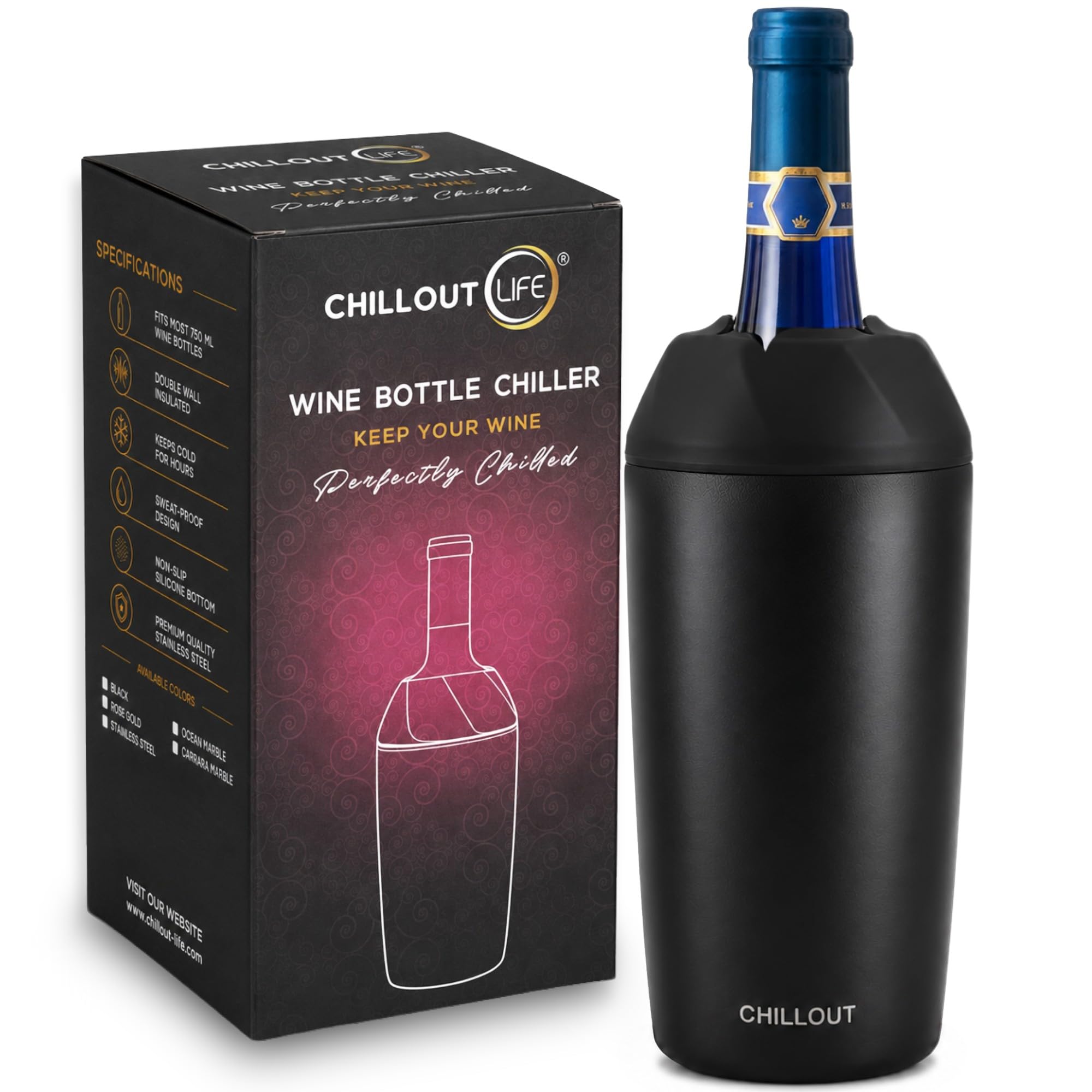 CHILLOUT LIFE Refroidisseur de bouteille de vin, refroidisseur de vin en