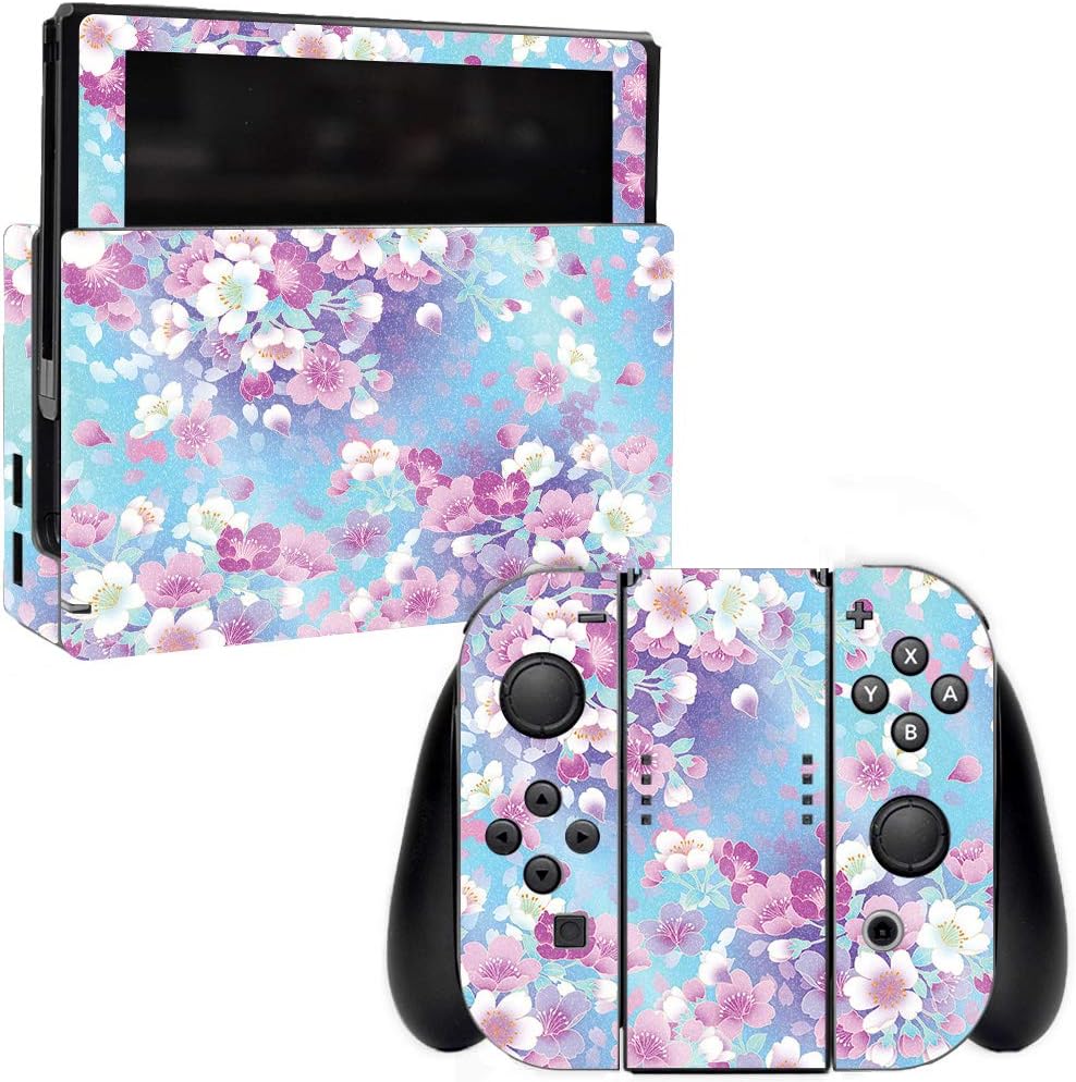 MightySkins Glossy Glitter Skin for Nintendo Switch - in Bloom | Protective, Durable High-Gloss Glitter Finish | Easy to Apply, Remove, and Change Styles | Made in The USA