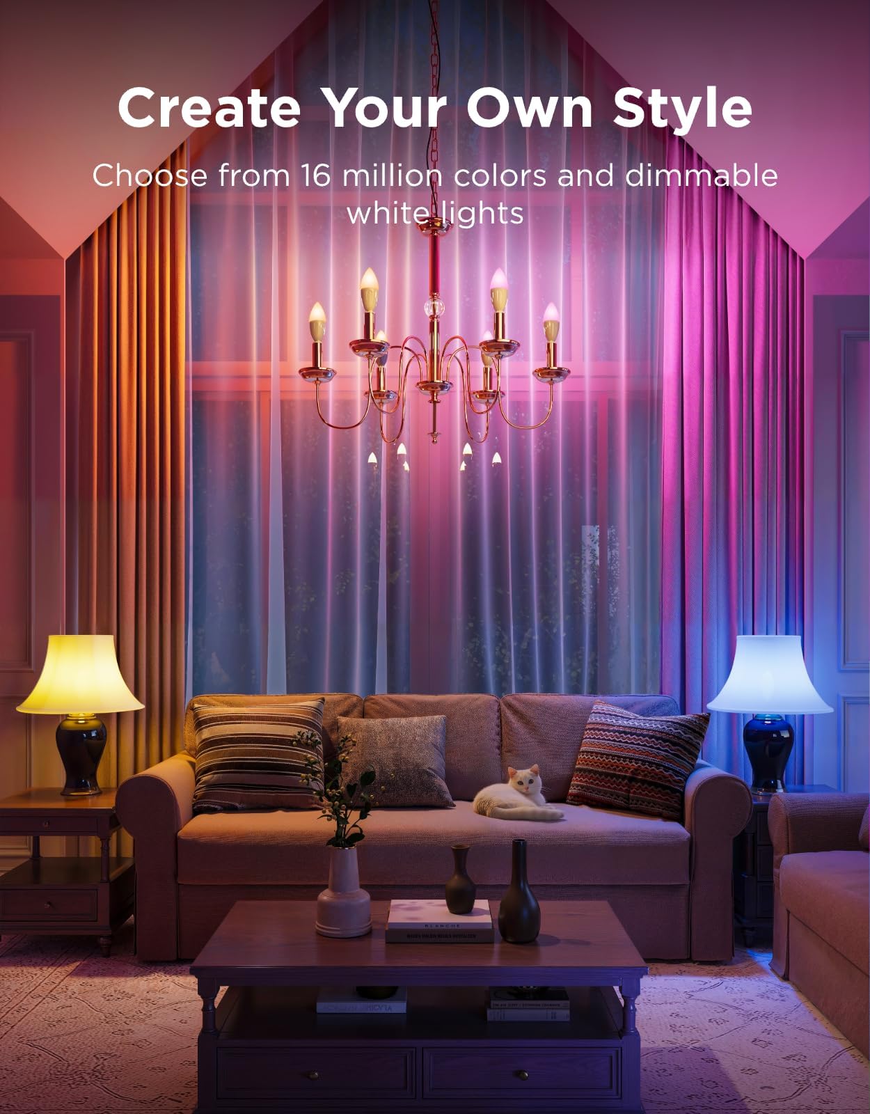 Govee E14 Smart Bulb RGBWW, Smart Light Bulb Work with Matter, Alexa and Google Assistant, Group Control, 450LM, 4.8W - Image 2